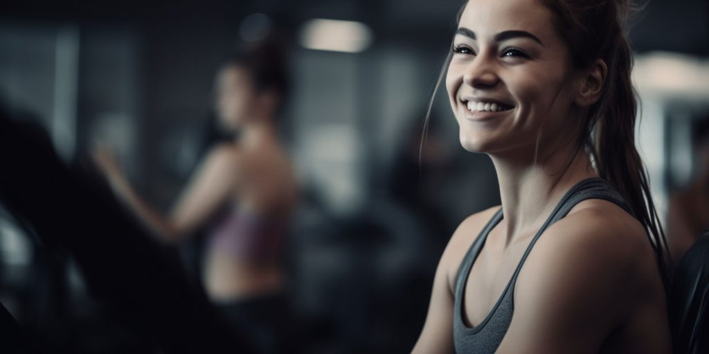 Girl enjoying gym workout