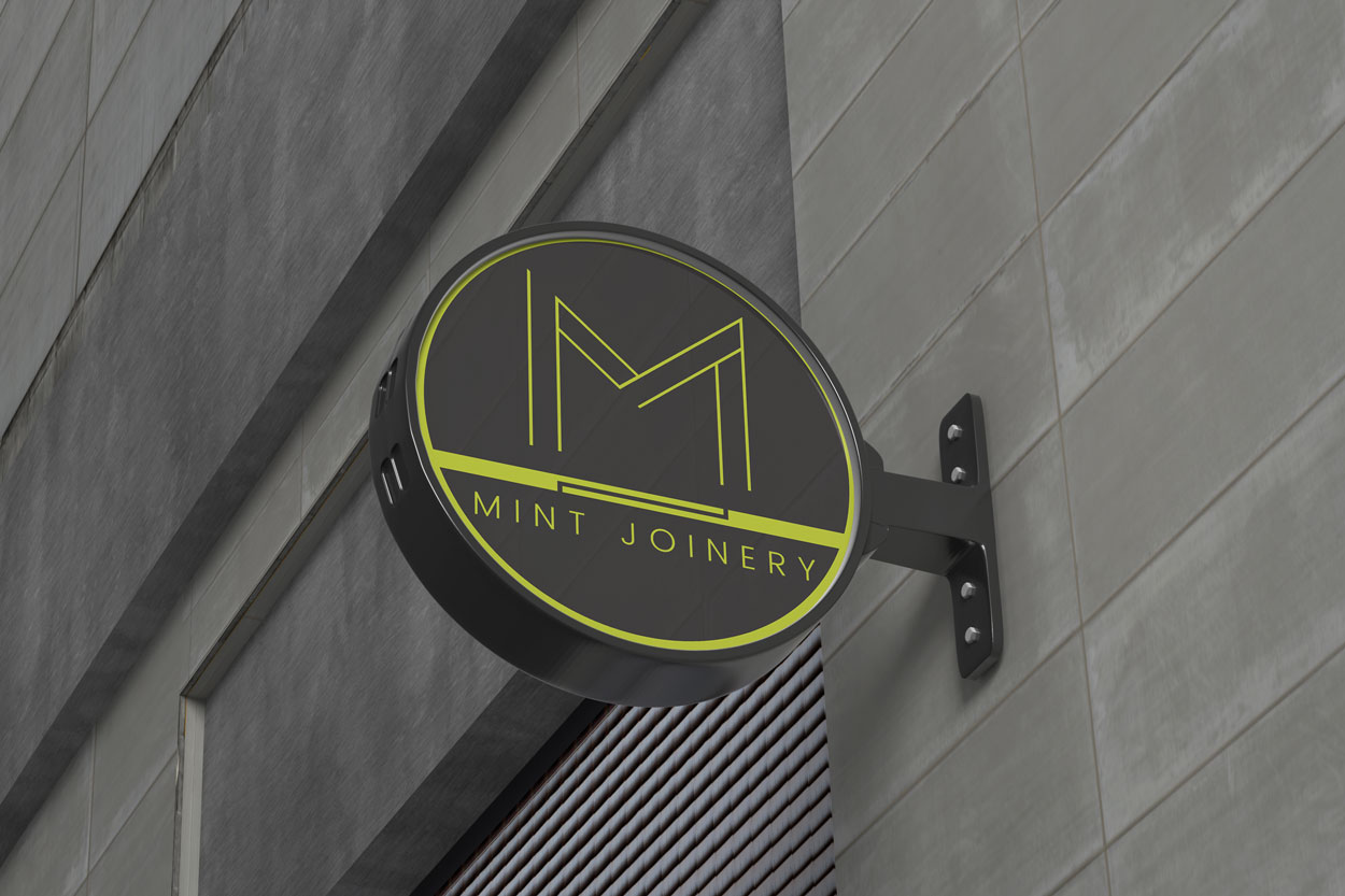 Mint Joinery Sign Mockup