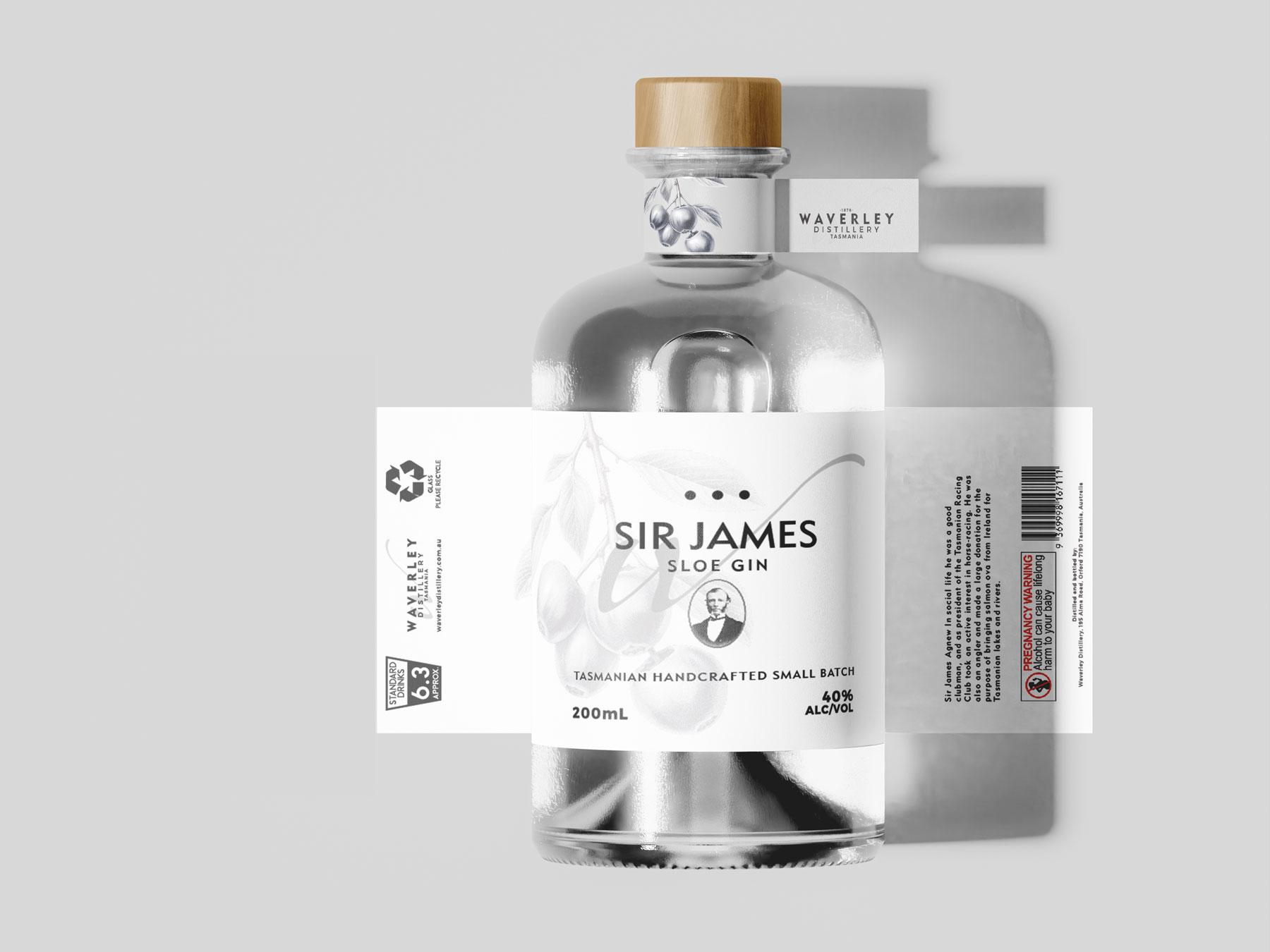 Sloe Gin Label Graphic Deign Mockup
